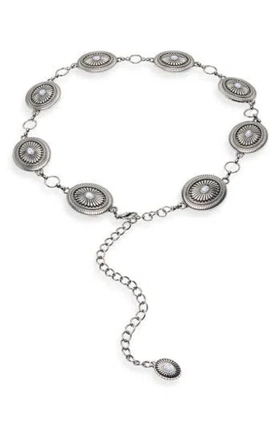 Melrose And Market Concho Chain Belt In Silver