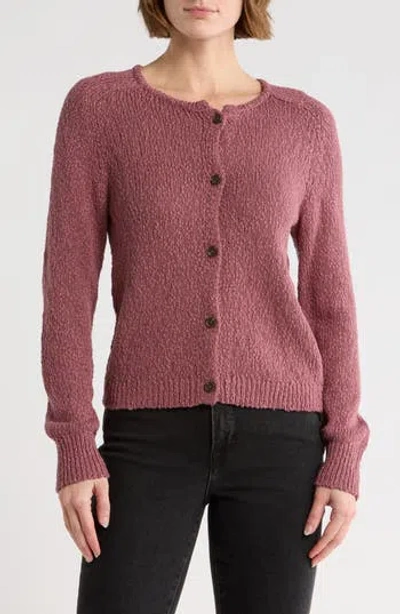 Melrose And Market Cotton Sweater Cardigan In Burgundy