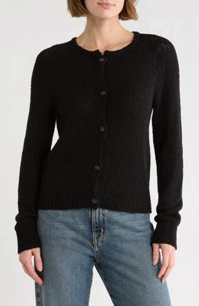 Melrose And Market Cotton Sweater Cardigan In Black