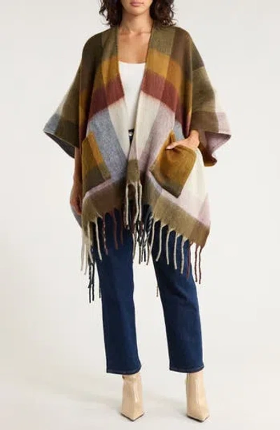 Melrose And Market Cozy Blanket Ruana In Multi