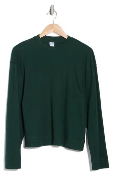 Melrose And Market Cozy Waffle Sweater In Green Park