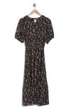 MELROSE AND MARKET MELROSE AND MARKET CRINKLED SHORT SLEEVE TIERED MIDI DRESS
