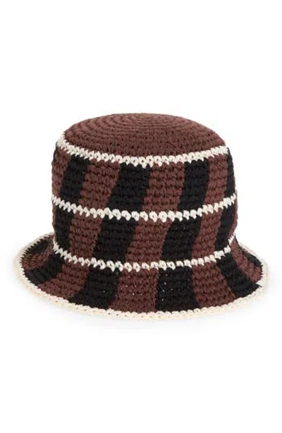 Melrose And Market Crochet Bucket Hat In Brown
