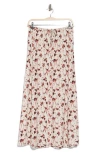 Melrose And Market Drawstring Trumpet Skirt In Ivory- Rust Drooping Floral