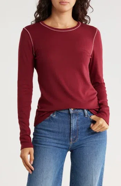 Melrose And Market Exposed Seam Long Sleeve T-shirt In Multi