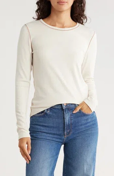 Melrose And Market Exposed Seam Long Sleeve T-shirt In Multi