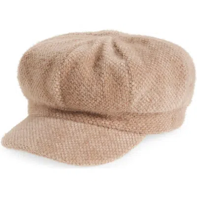 Melrose And Market Eyelash Knit Newsboy Cap In Brown