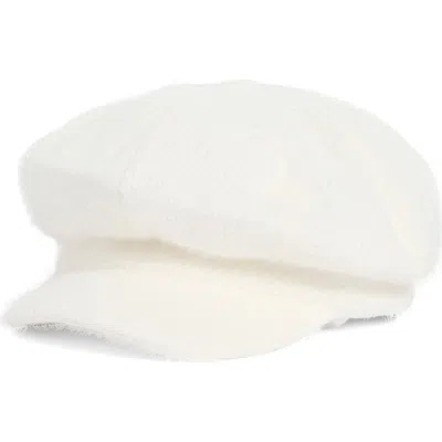 Melrose And Market Eyelash Knit Newsboy Cap In White
