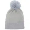 Melrose And Market Eyelash Pom Beanie In Grey Sleet
