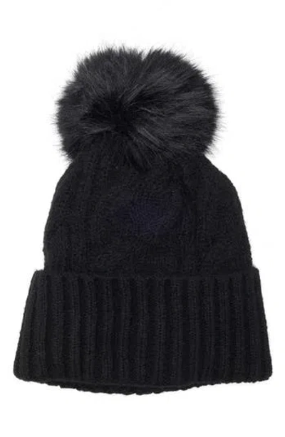 Melrose And Market Faux Fur Pompom Beanie In Blue