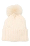 Melrose And Market Faux Fur Pompom Beanie In Neutral