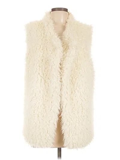 Pre-owned Melrose And Market Faux Fur Vest In White