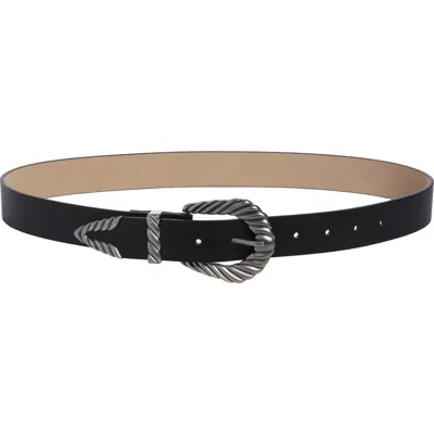 Melrose And Market Faux Leather Horseshoe Buckle Belt In Black
