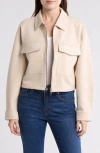Melrose And Market Faux Suede Crop Jacket In Beige