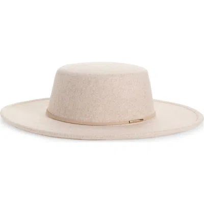 Melrose And Market Felt Boater Hat In Taupe