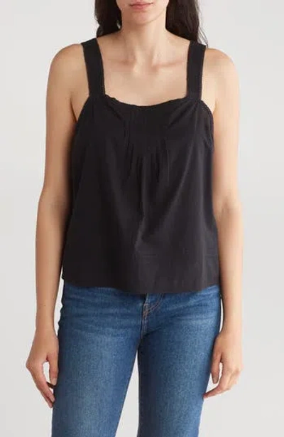 Melrose And Market Femme Voile Cotton Tank In Black