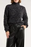 Melrose And Market Fiesta Mock Neck Sweater In Black