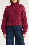 Melrose And Market Fiesta Mock Neck Sweater In Burgundy