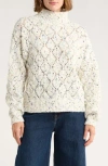 Melrose And Market Fiesta Mock Neck Sweater In White