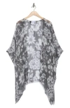 Melrose And Market Floral Print Ruana In Black Combo