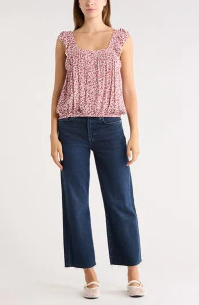 Melrose And Market Floral Ruffle Strap Tank In Multi