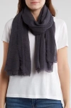Melrose And Market Frayed Trim Scarf In Navy Blazer