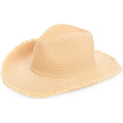 Melrose And Market Fringe Woven Cowboy Hat In Neutral