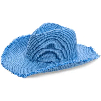 Melrose And Market Fringe Woven Cowboy Hat In Blue