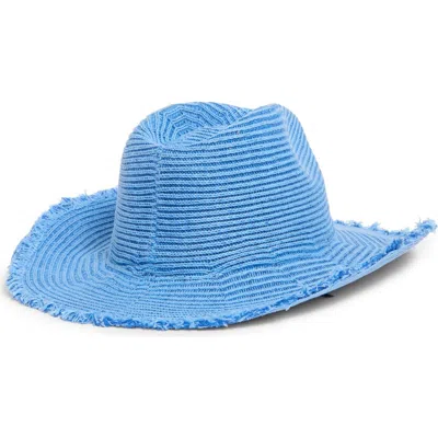 Melrose And Market Fringe Woven Cowboy Hat In Blue