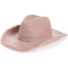 Melrose And Market Fringe Woven Cowboy Hat In Neutral
