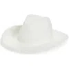 Melrose And Market Fringe Woven Cowboy Hat In White