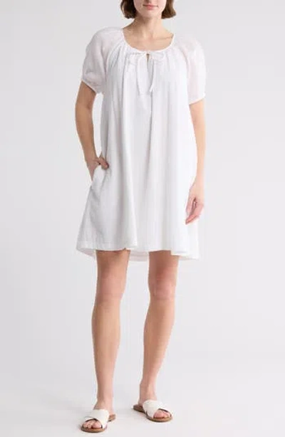 Melrose And Market Gauze Babydoll Minidress In White