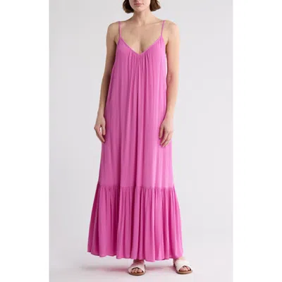 Melrose And Market Gauze Tiered Maxi Dress In Pink Surprise