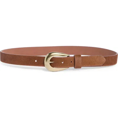 Melrose And Market Genuine Calf Hair Western Tipped Belt In Brown- Gold