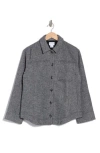 Melrose And Market Heathered Twill Shirt Jacket In Grey Dark Heather