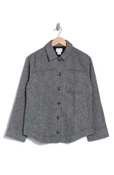 Melrose And Market Heathered Twill Shirt Jacket In Grey Dark Heather