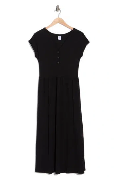 Melrose And Market Henley Midi Dress In Black