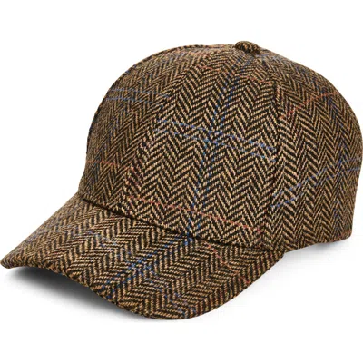 Melrose And Market Herringbone Baseball Cap In Dark Brown
