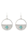 MELROSE AND MARKET IMITATION TURQUOISE HALF DISC DROP EARRINGS