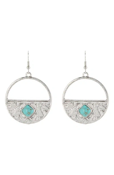Melrose And Market Imitation Turquoise Half Disc Drop Earrings In White