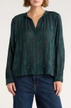 Melrose And Market Jacquard Boho Top In Green