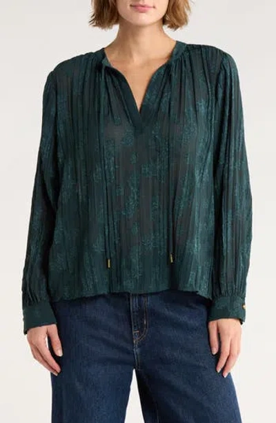 Melrose And Market Jacquard Boho Top In Green