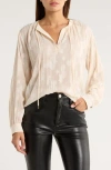 Melrose And Market Jacquard Boho Top In White