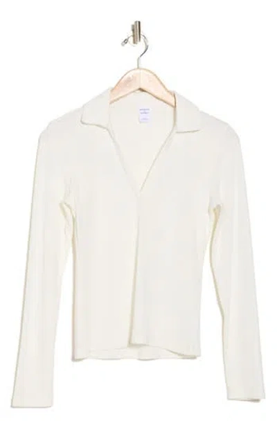 Melrose And Market Knit Polo Top In Ivory