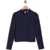 Melrose And Market Lace Mock Neck Top In Blue