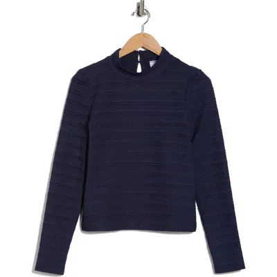 Melrose And Market Lace Mock Neck Top In Blue