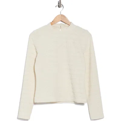 Melrose And Market Lace Mock Neck Top In White