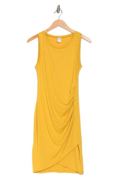 Melrose And Market Leith Ruched Body-con Sleeveless Dress In Olive Sauterne