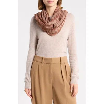 Melrose And Market Lightweight Textured Fringe Scarf In Brown