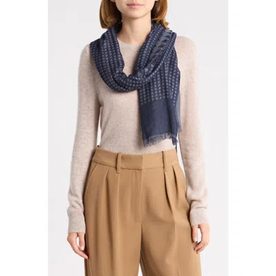 Melrose And Market Lightweight Textured Fringe Scarf In Blue